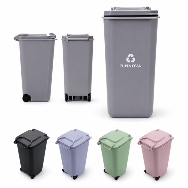 Plastic 22oz Mini Trash Can Desk Pen Holder