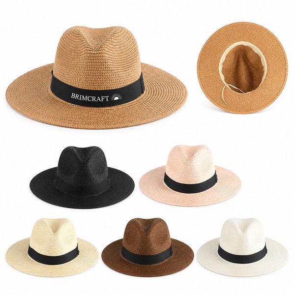 Woven Straw Panama Hat With Soft Lining — Papyrus — Khaki