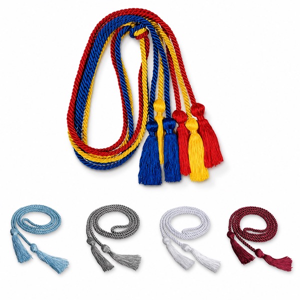 Twisted Polyester Academic Honor Cords, 67 x 0.5 Inch
