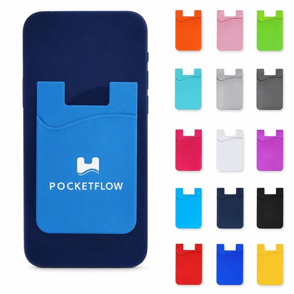 Flexible Silicone Adhesive Phone Wallet for Transit Cards