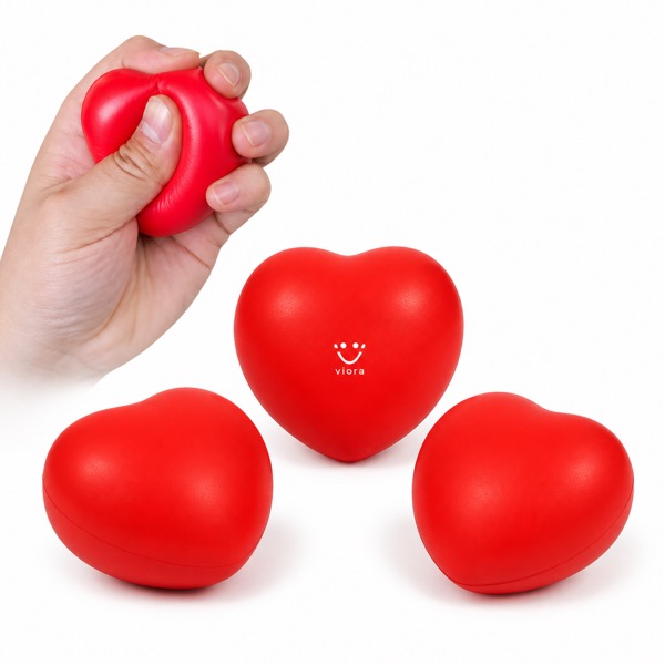 Heart PU Foam Stress Relief Balls 2.83 x 2.67 Inch