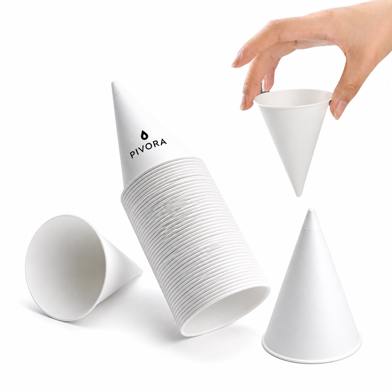 White 6oz Paper Cups for Disposable Cone Drinking