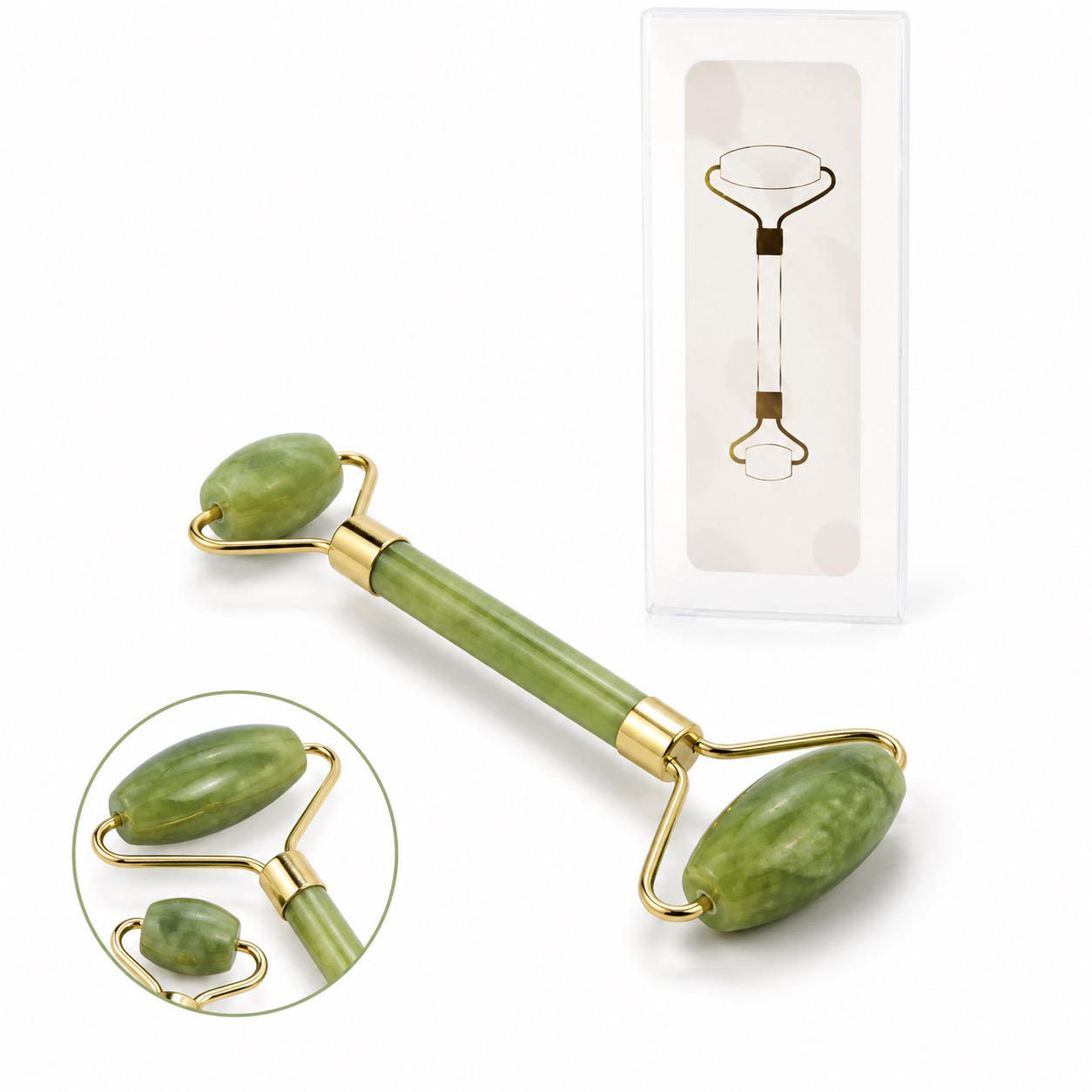 Two-Size Jade Face Roller for Beauty Care