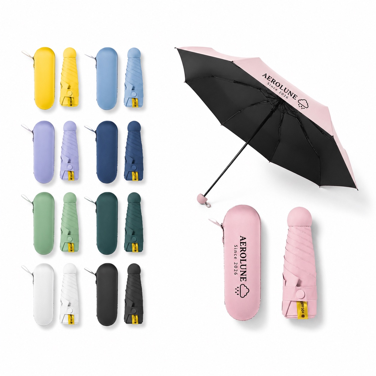 Fiberglass Steel Frame Travel Umbrella Case Set