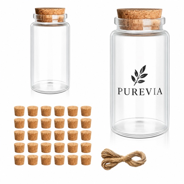Extra-Clear Glass Favor Bottles 30 Piece Set