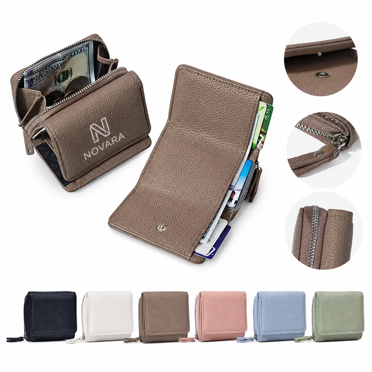 Durable Compact Wallet for Cards and Folded Cash