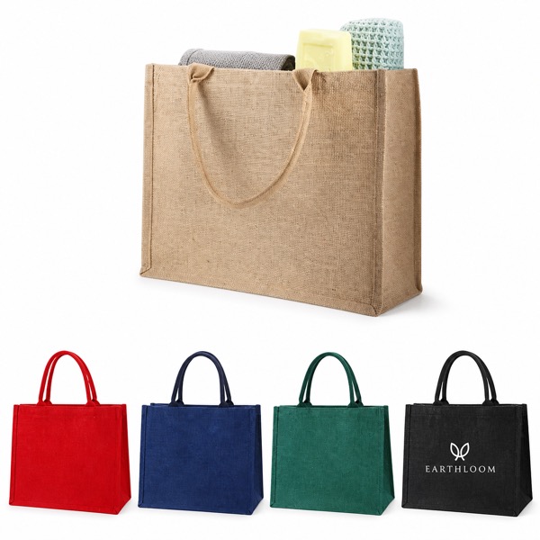 Natural Fiber Jute Linen Carry Tote