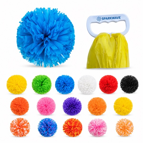 PET PE Matte Plastic Cheer Pom Poms Medium 30 Cm