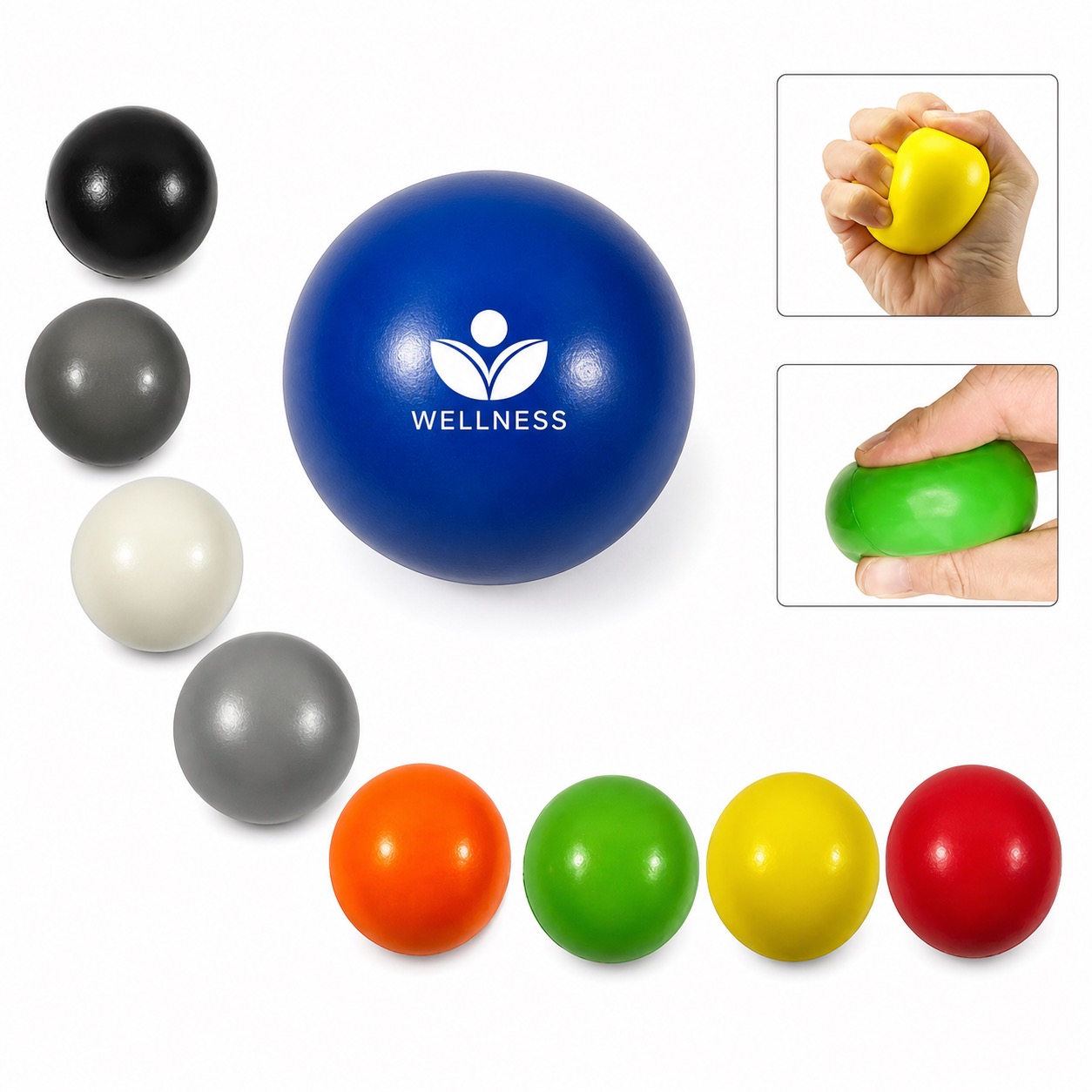 Glossy 2.5 Inch Full Color PU Stress Balls