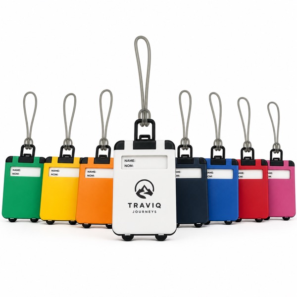 Travel Luggage Tag with Hidden Details and Firm Loop