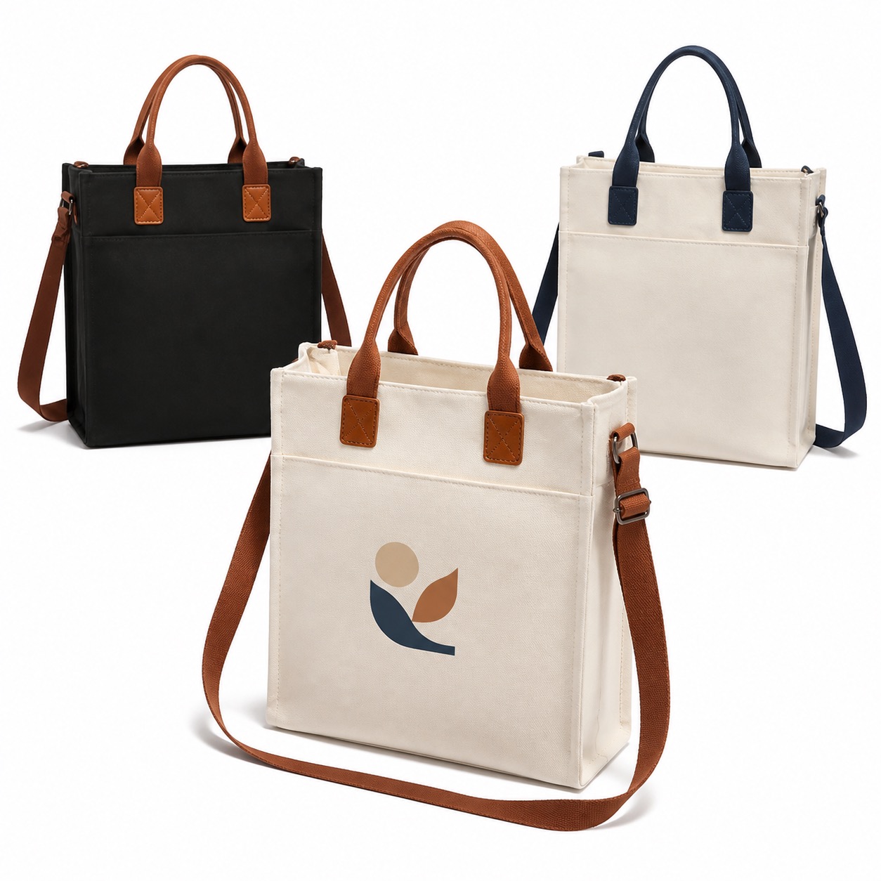 81 x 11.02 x 3.94 Inch Canvas Crossbody Tote — Canvas Fabric — Brown