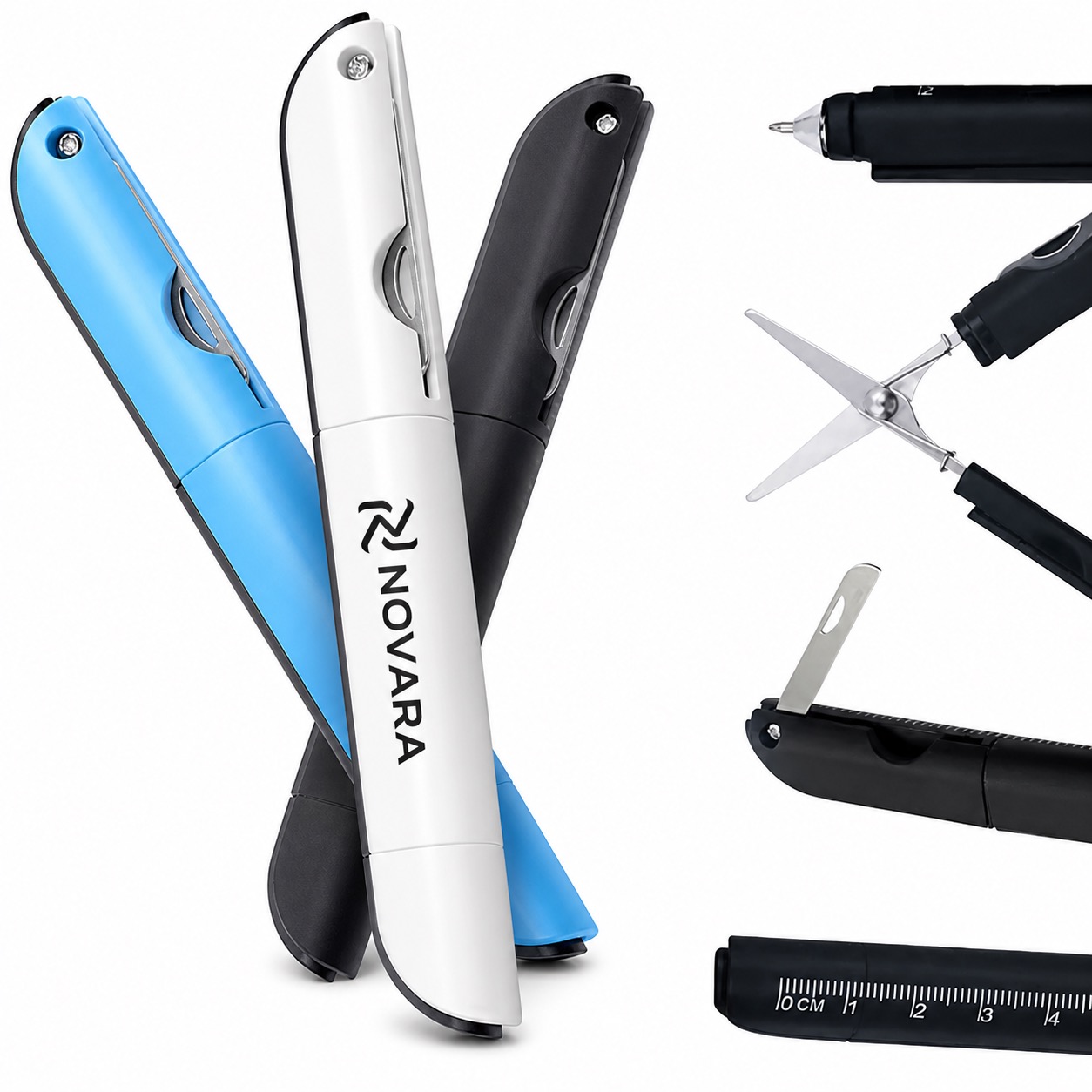 Metal and Plastic Multi-Tool Pen with Four Functions