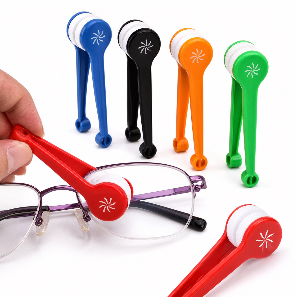 Soft Eyeglass Cleaning Tool ABS Polyester Brush 2.8 x 1 Inch