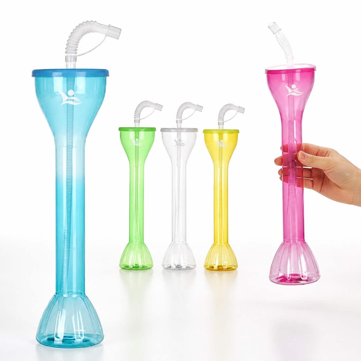 Colorful PET Dumbbell Cups for Cold Drinks