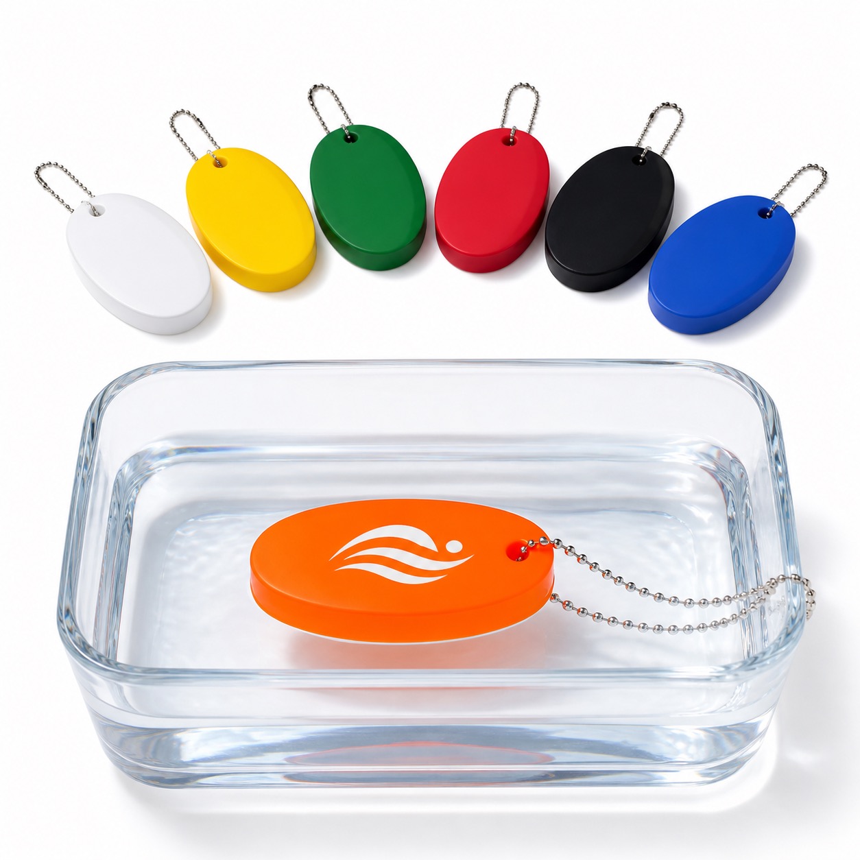 High Buoyancy PU Keychain Float with Logo Surface