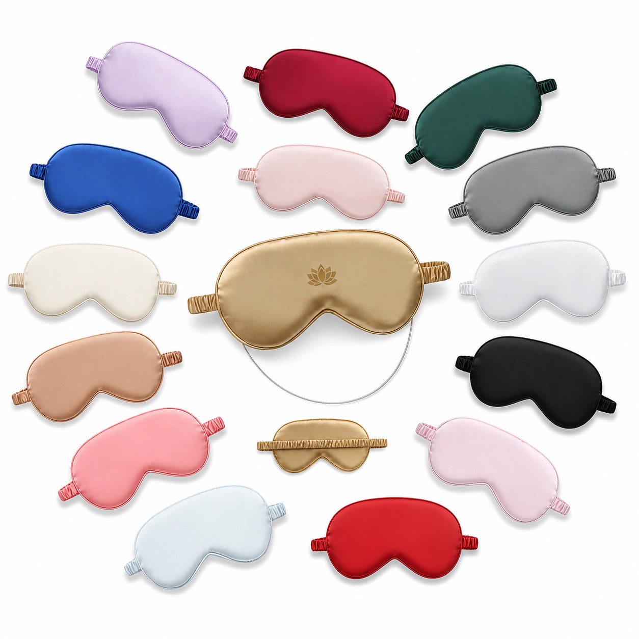 9 x 3.8 Inch Adjustable Polyester Eye Mask — Polyester — Pink