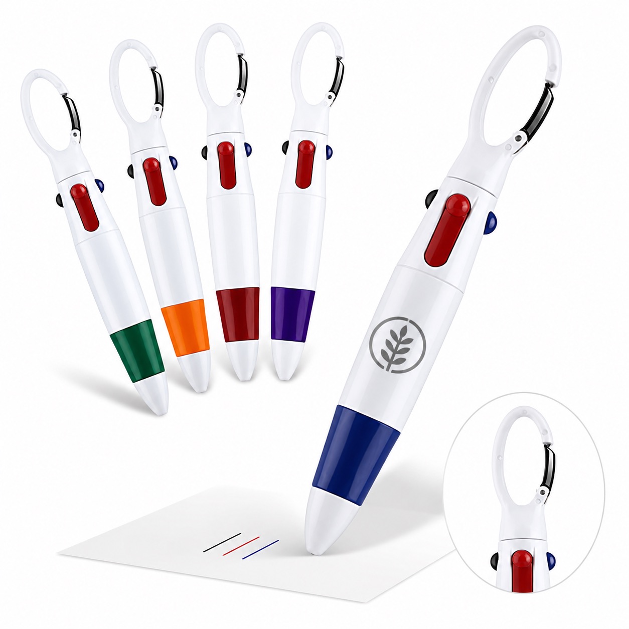 Multi-Color Promotional Pen 5.3 Inch — Abs — Black