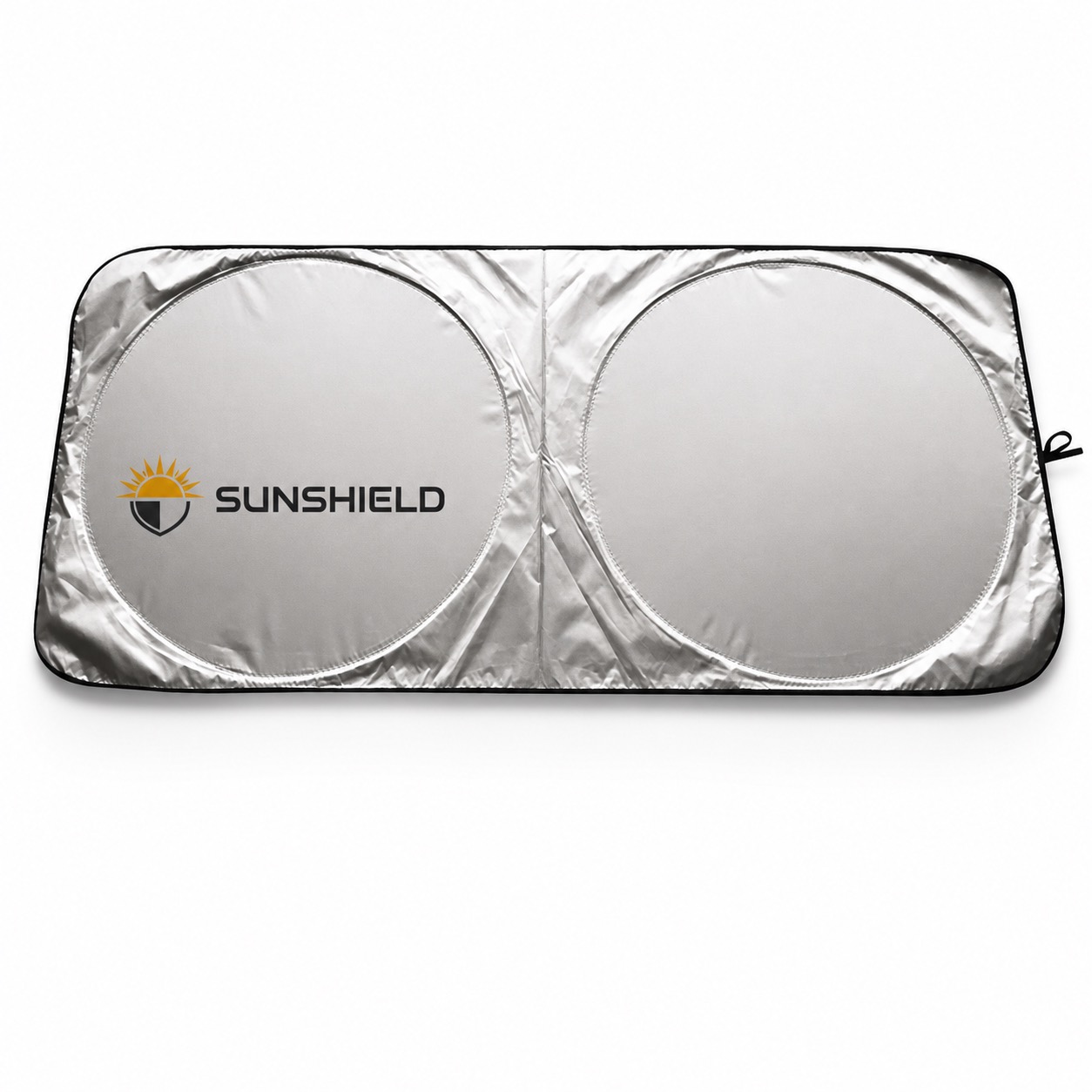 Foldable Large Windshield Visor for Sedans SUVs Trucks — Silver Plated Cloth — Silver
