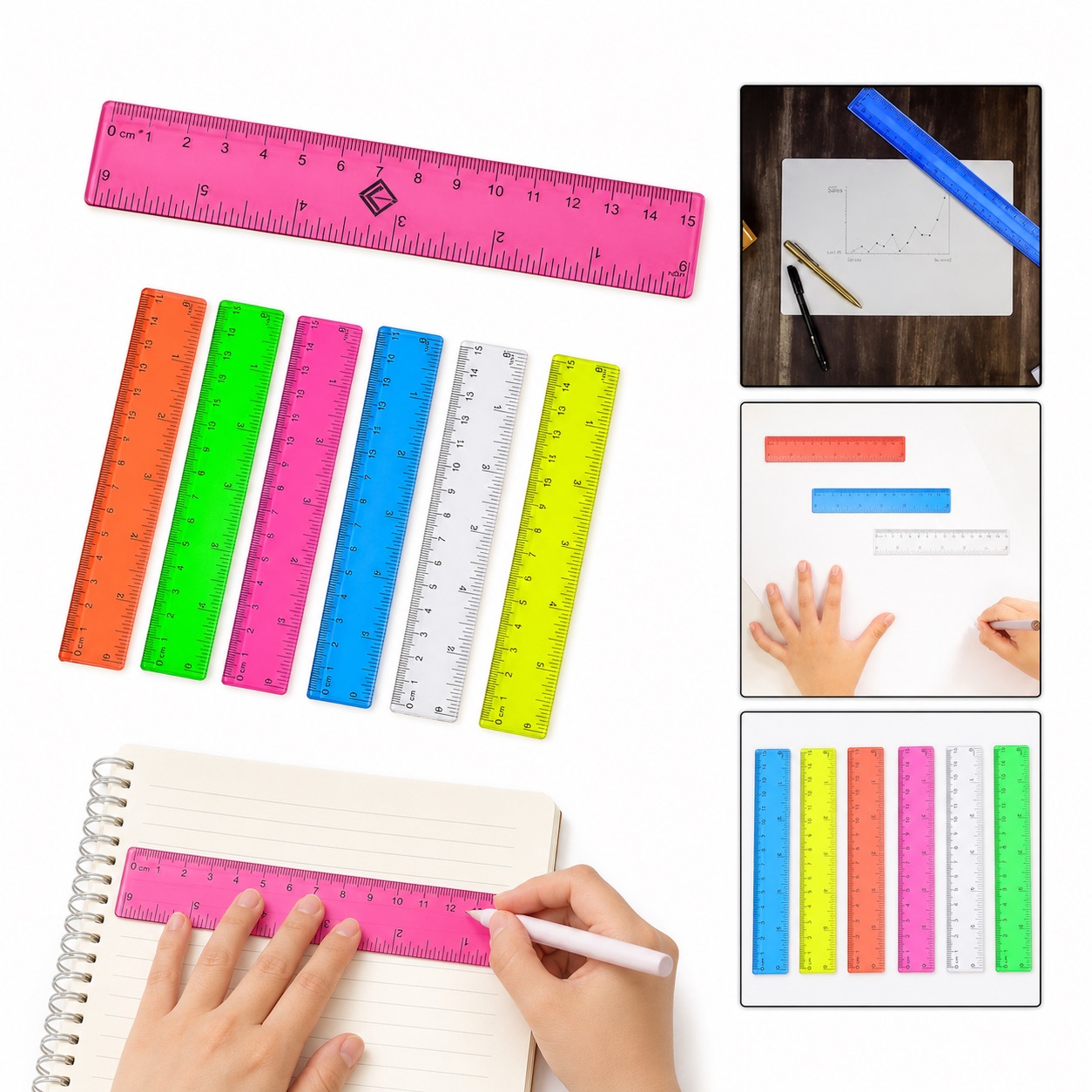 Durable Clear Plastic Ruler for Precision Measuring