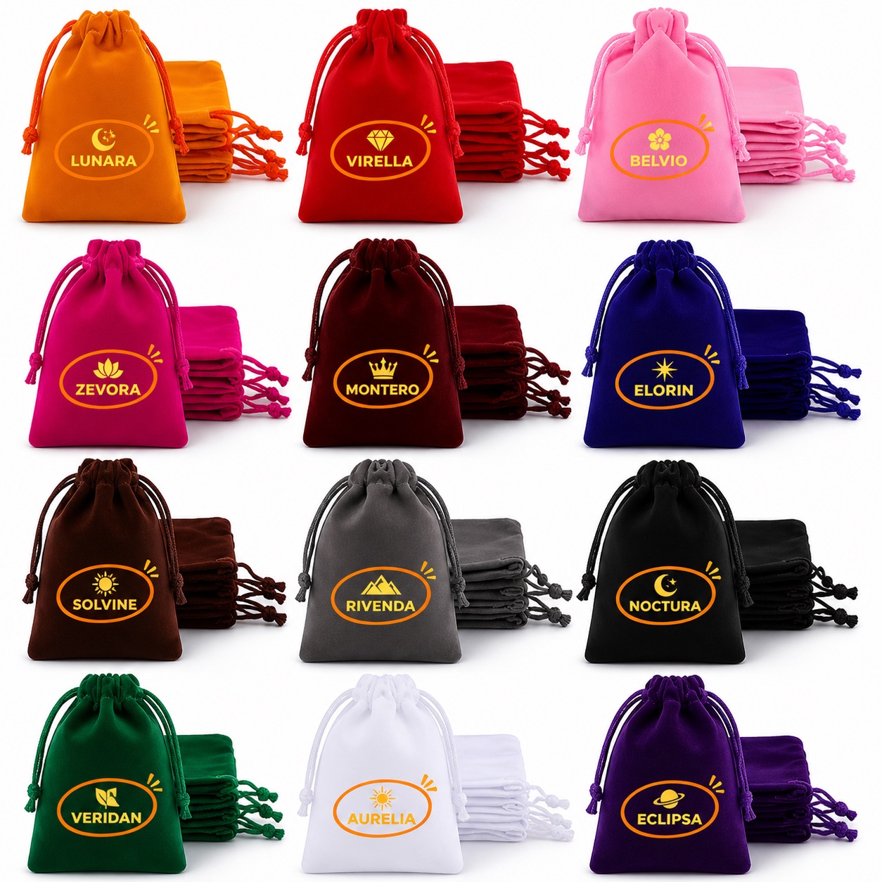 Soft Velvet Drawstring Pouches for Jewelry and Gifts